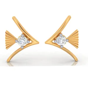 14k Charming Gold And American Diamond Earrings