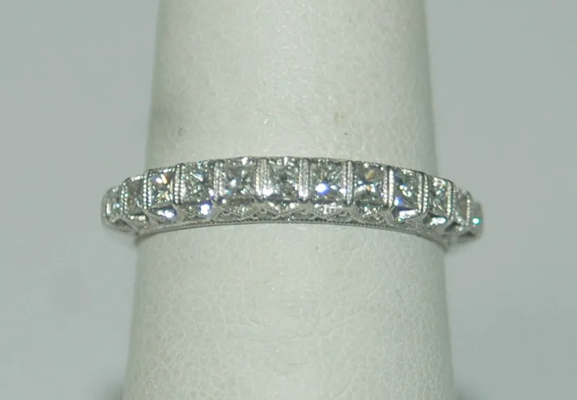 18K White Gold 0.75ct Diamond Vintage Women's Wedding Band