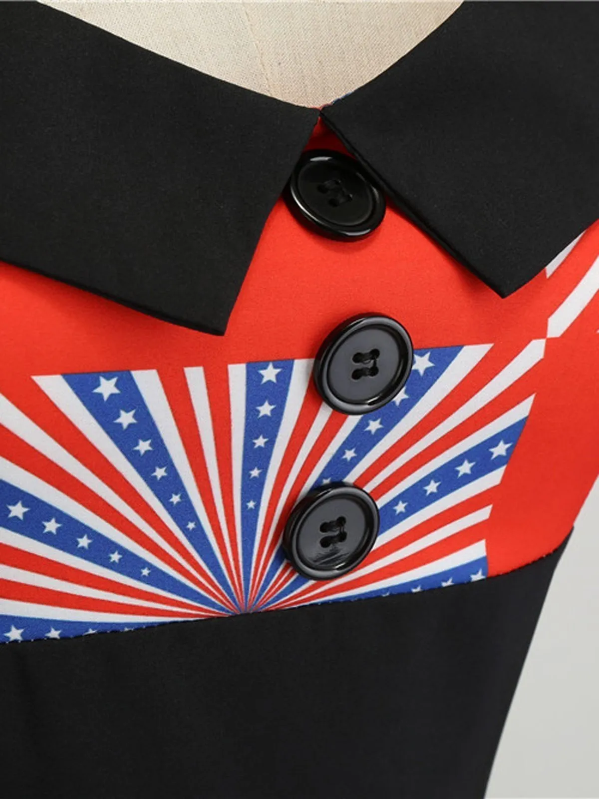 1950s American Flag Halter Dress