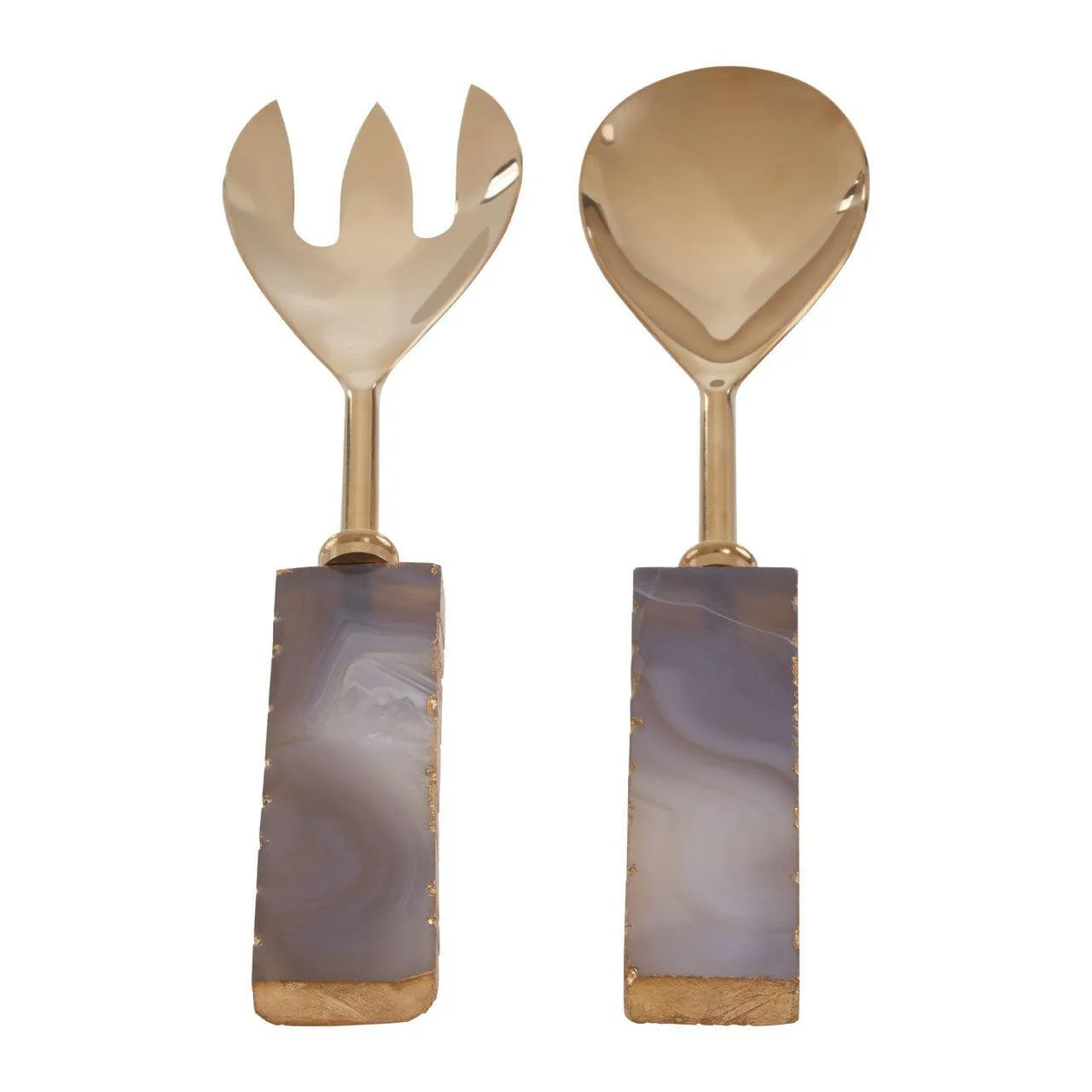 Agata Grey / Gold Serving Set