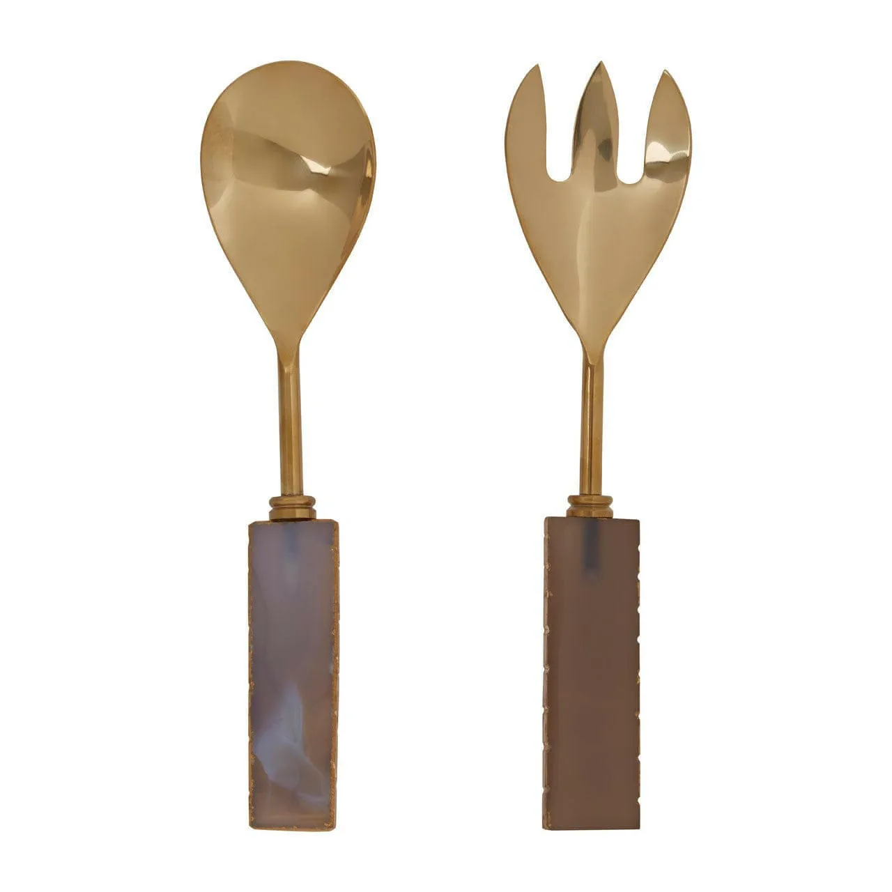 Agata Grey / Gold Serving Set