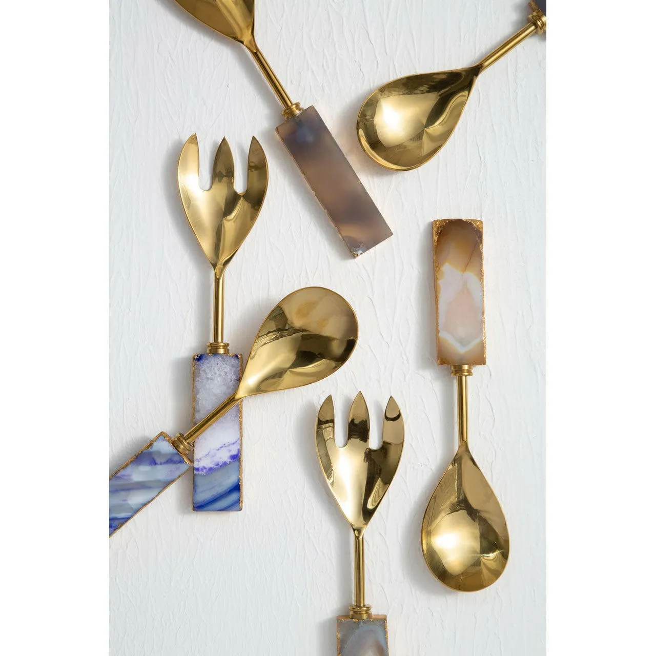 Agata Grey / Gold Serving Set