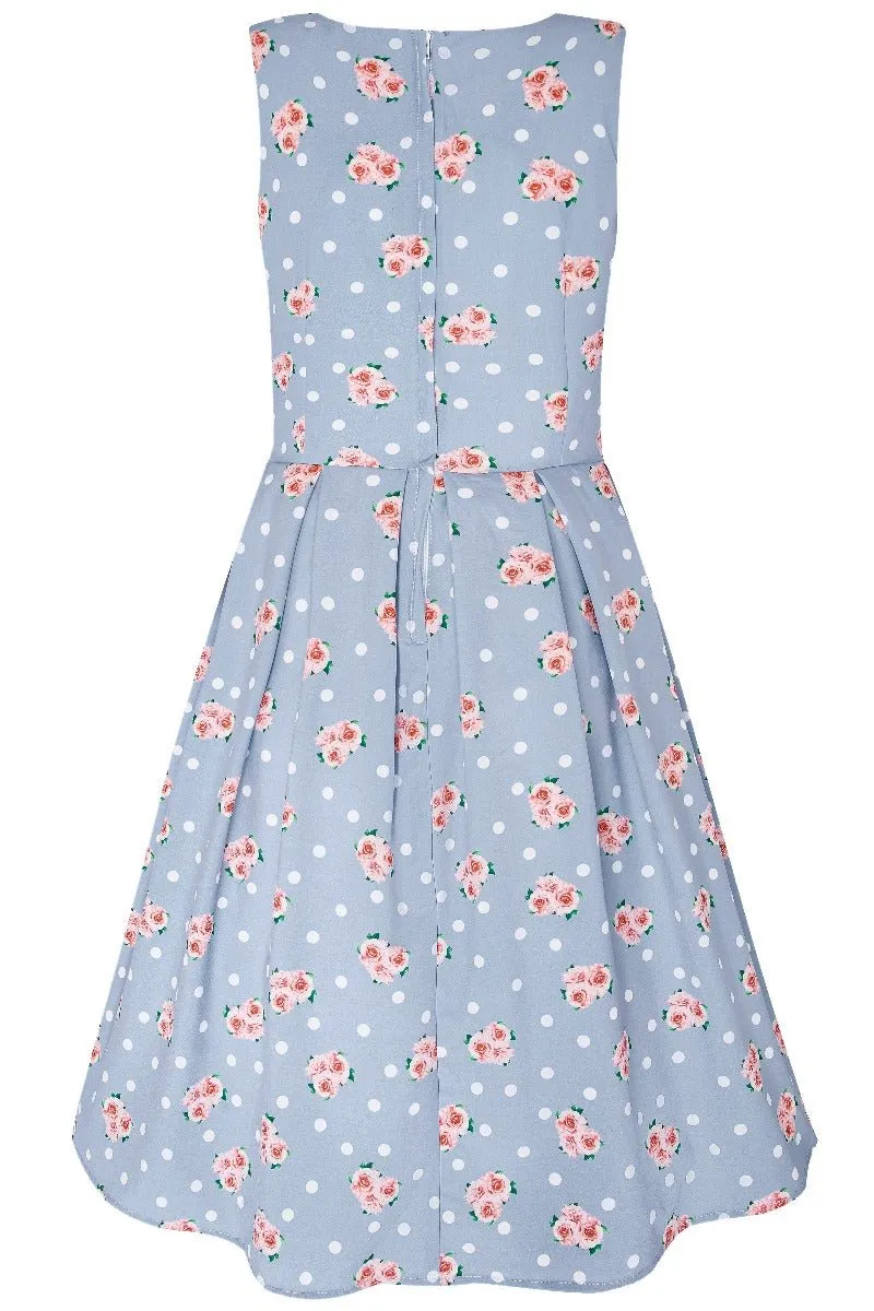 Annie Baby Blue Floral Swing Dress