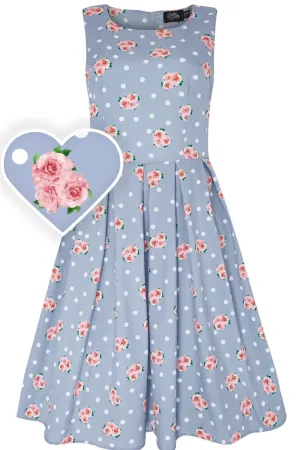 Annie Baby Blue Floral Swing Dress