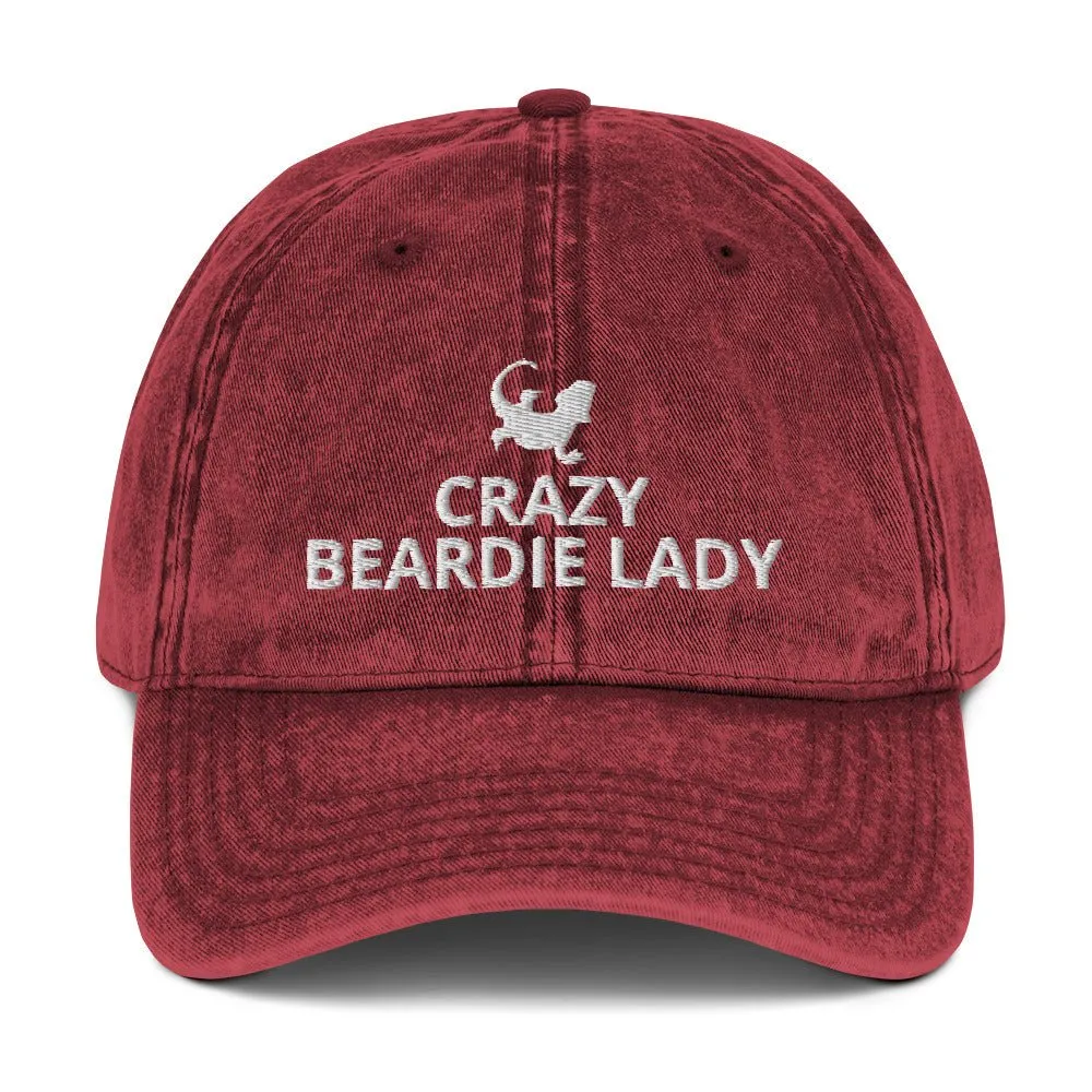 Bearded Dragon Vintage Cotton Twill Cap | Crazy Beardie Lady | Perfect gift for the Beardie lover!