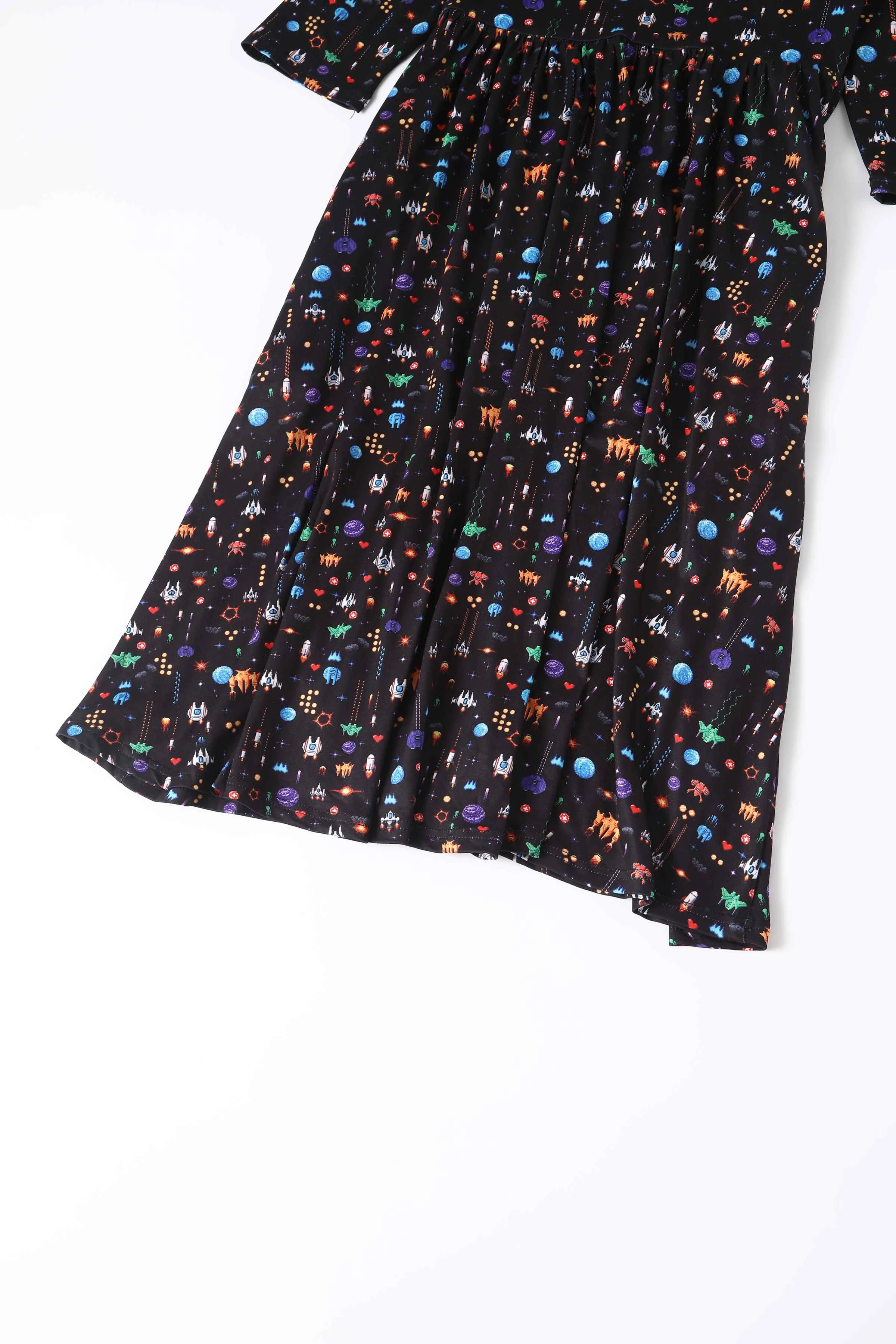 Billie Retro Game Print Dress In Black