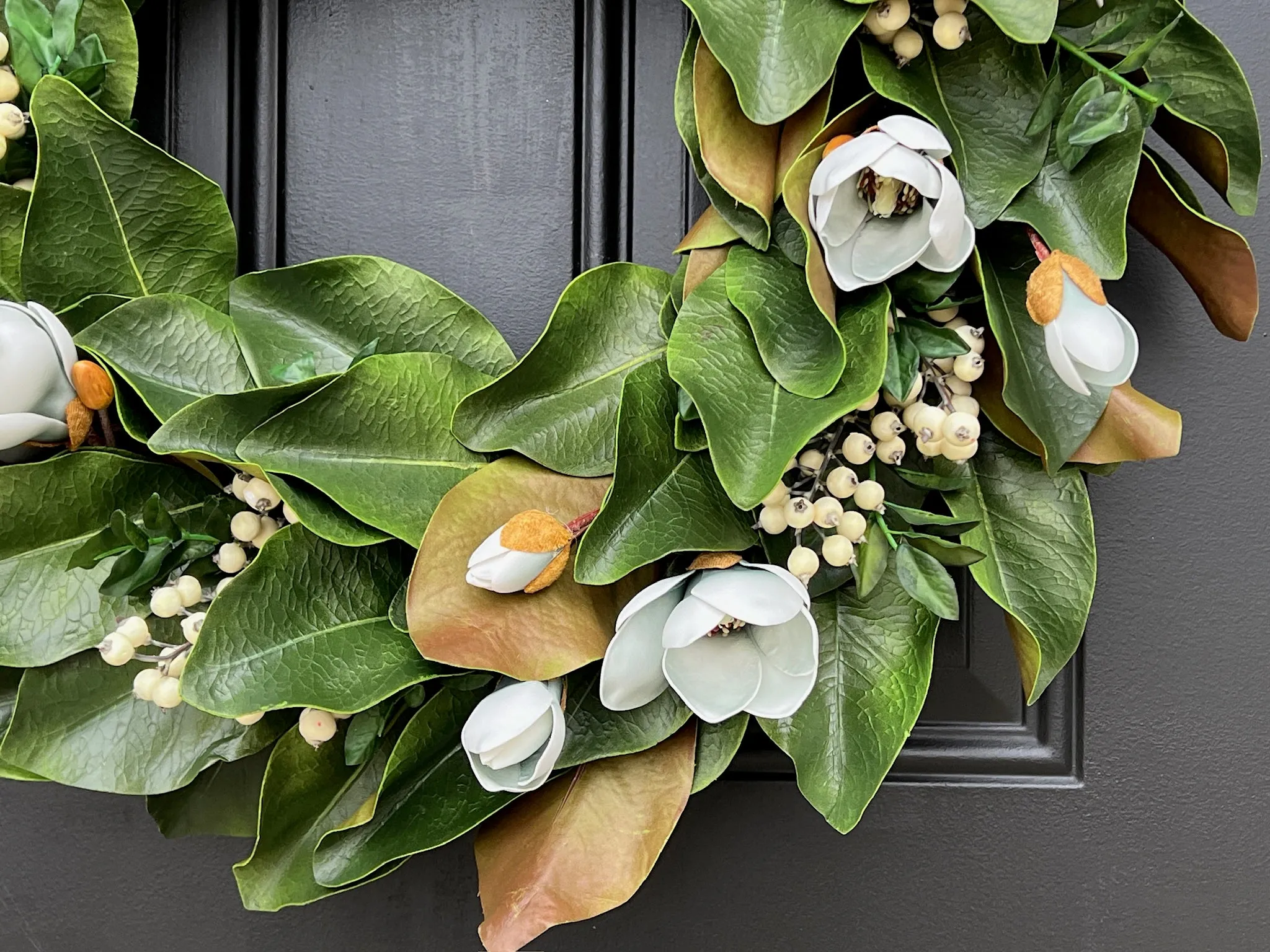 Blue Magnolia Wreath with Berries