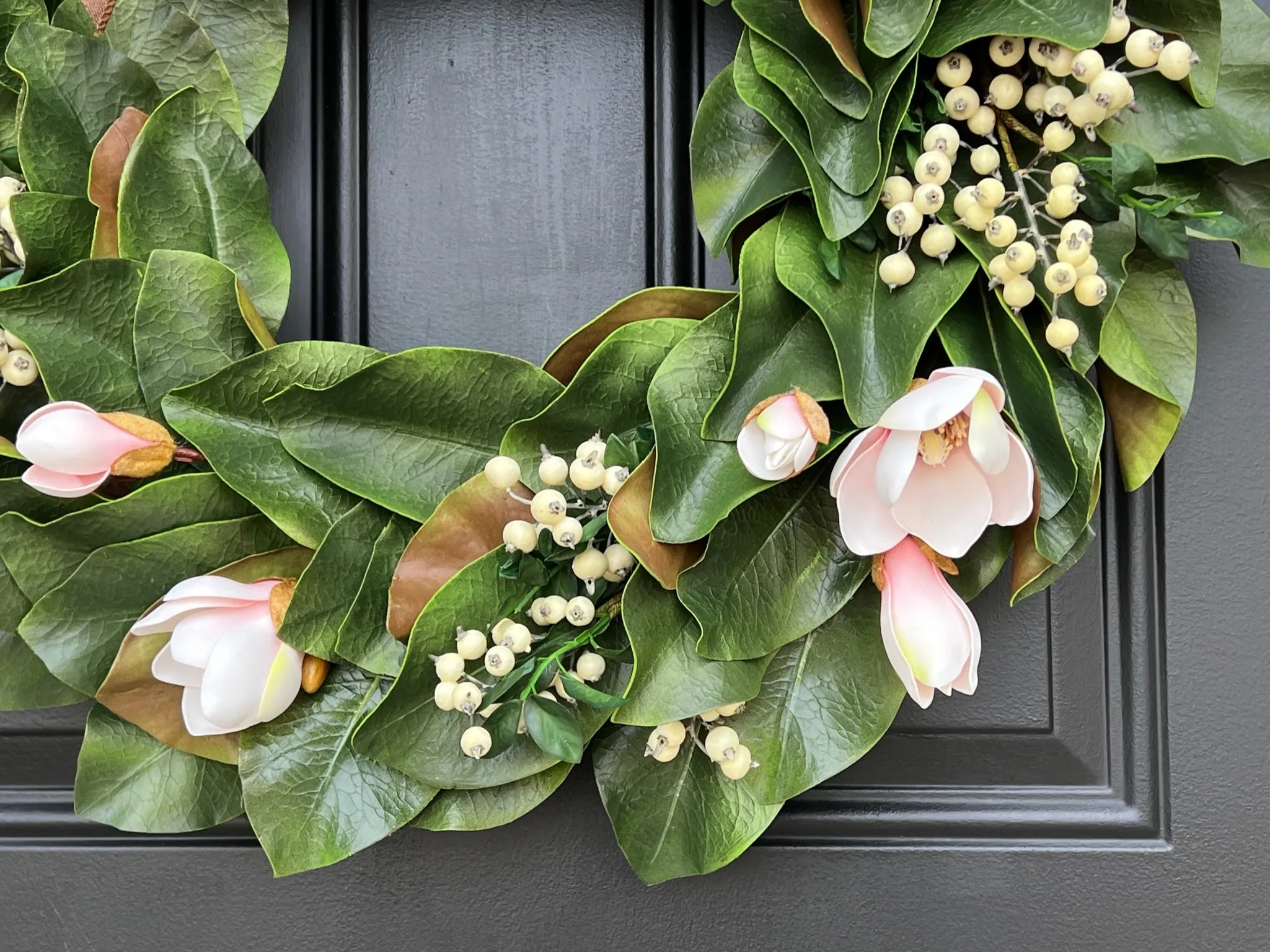 Blue Magnolia Wreath with Berries