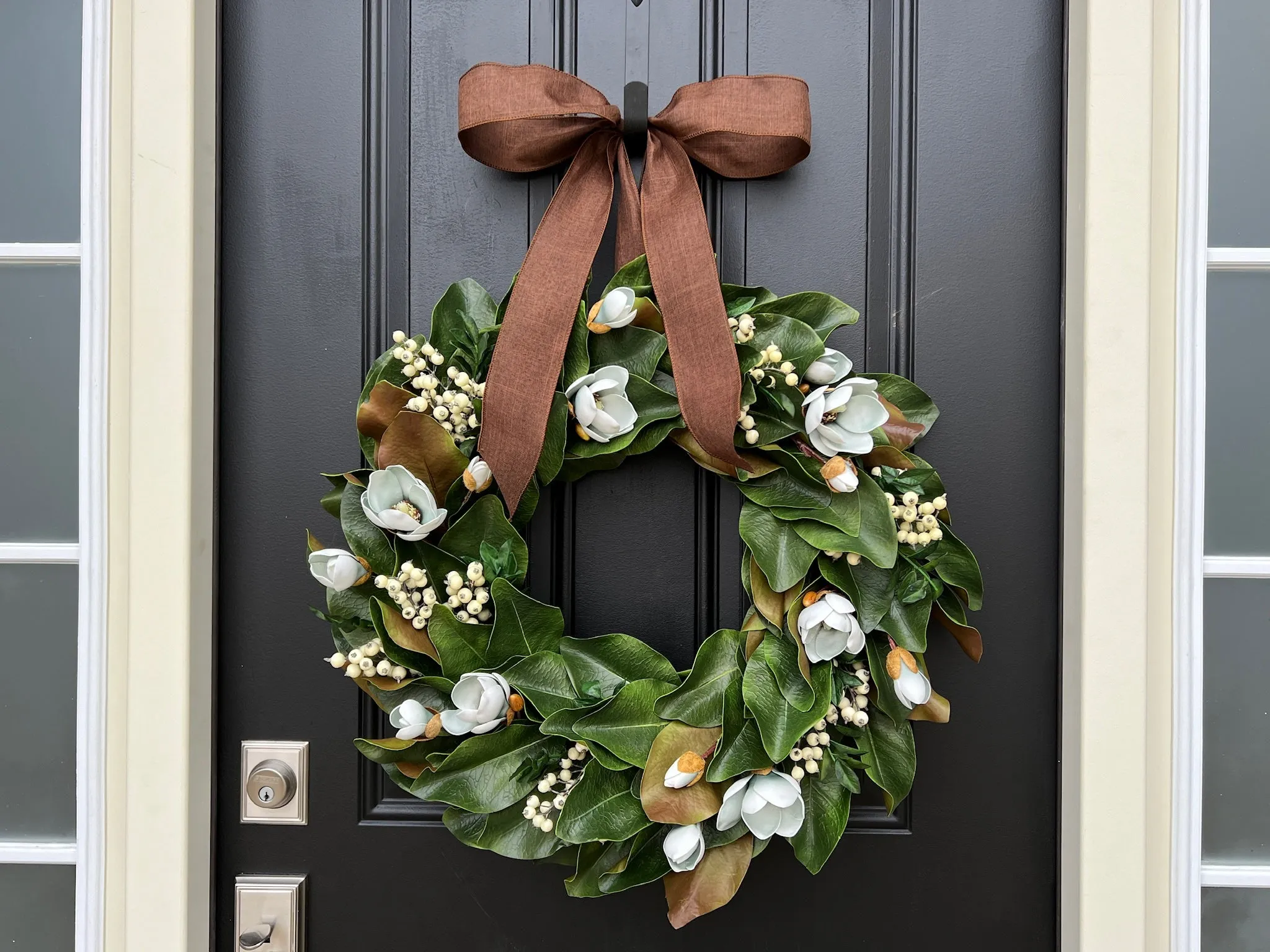 Blue Magnolia Wreath with Berries