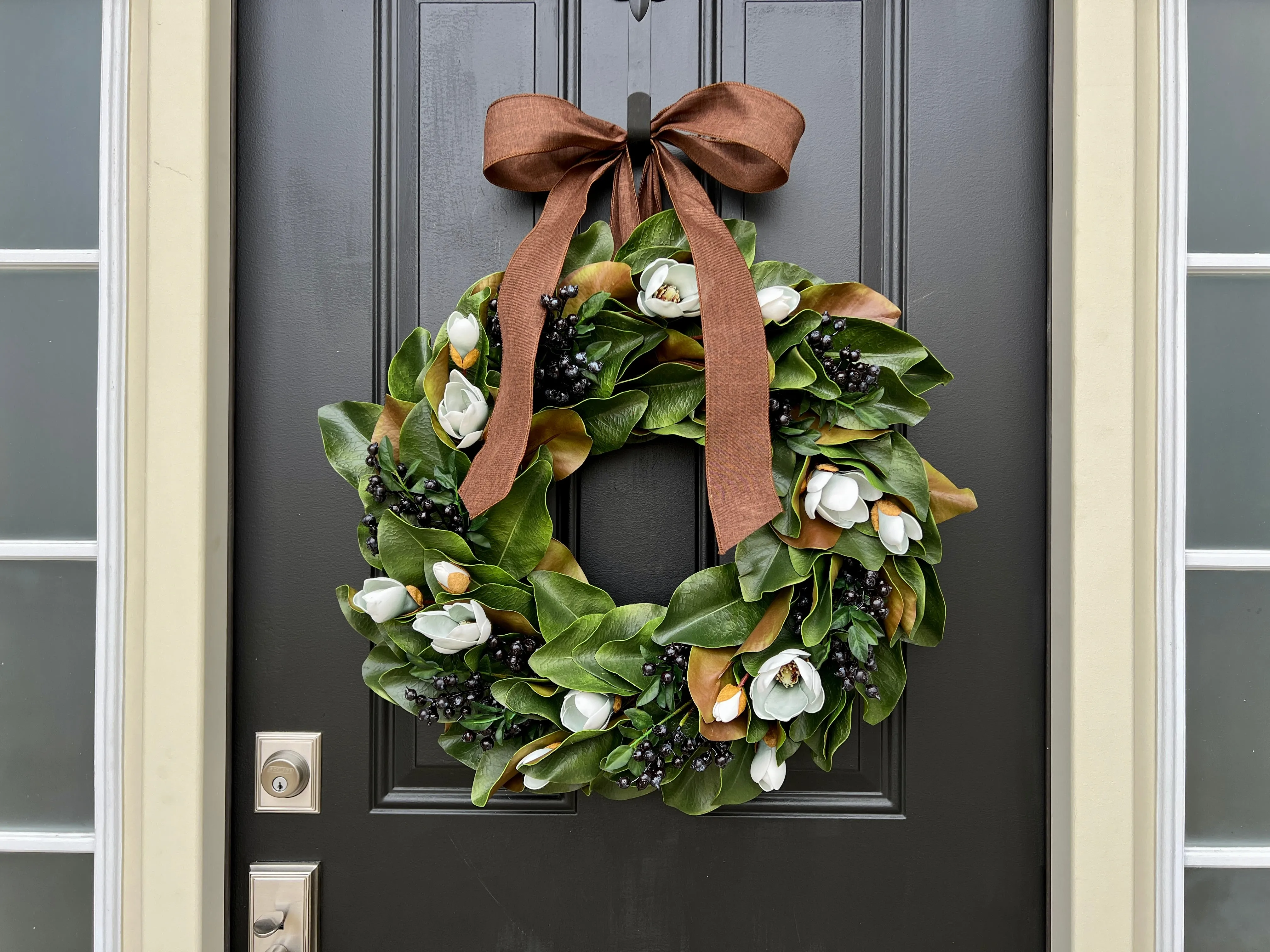 Blue Magnolia Wreath with Berries