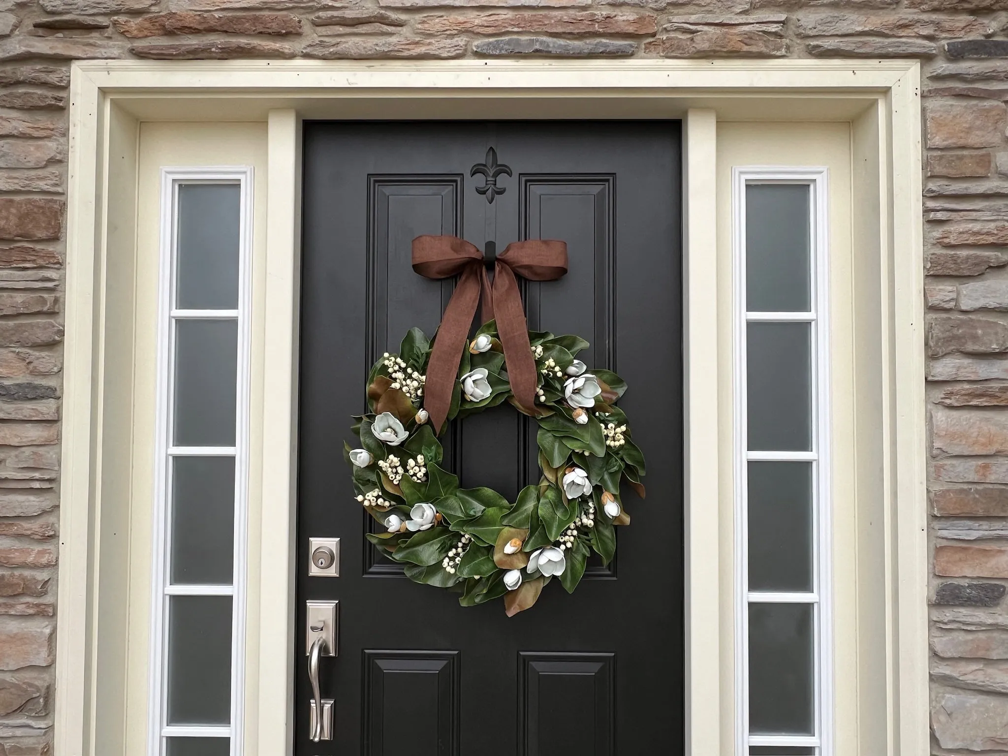 Blue Magnolia Wreath with Berries