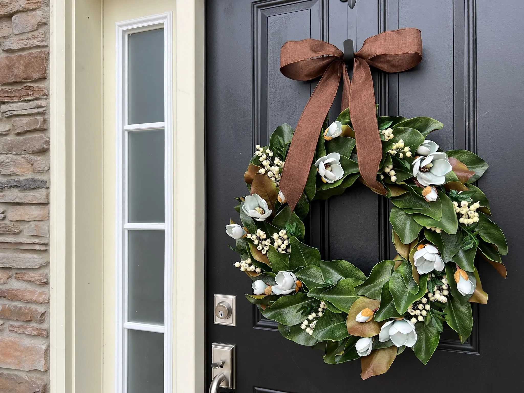 Blue Magnolia Wreath with Berries