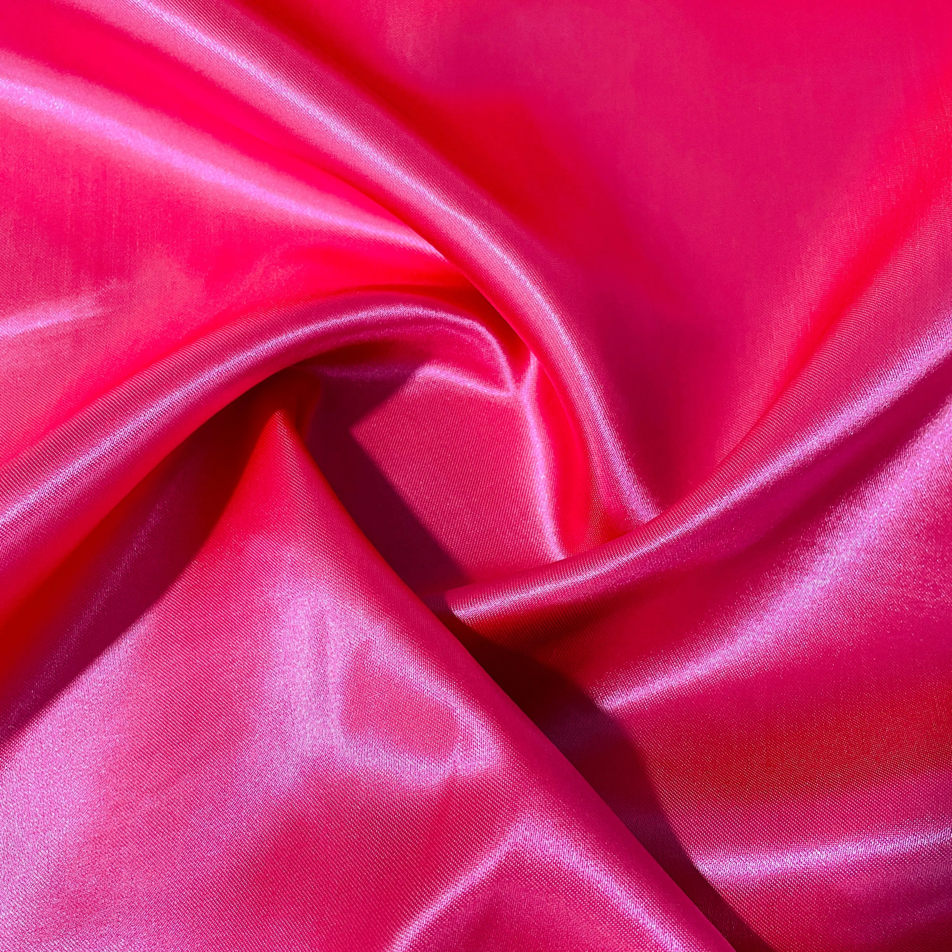 Bright Pink Solid Satin Fabric