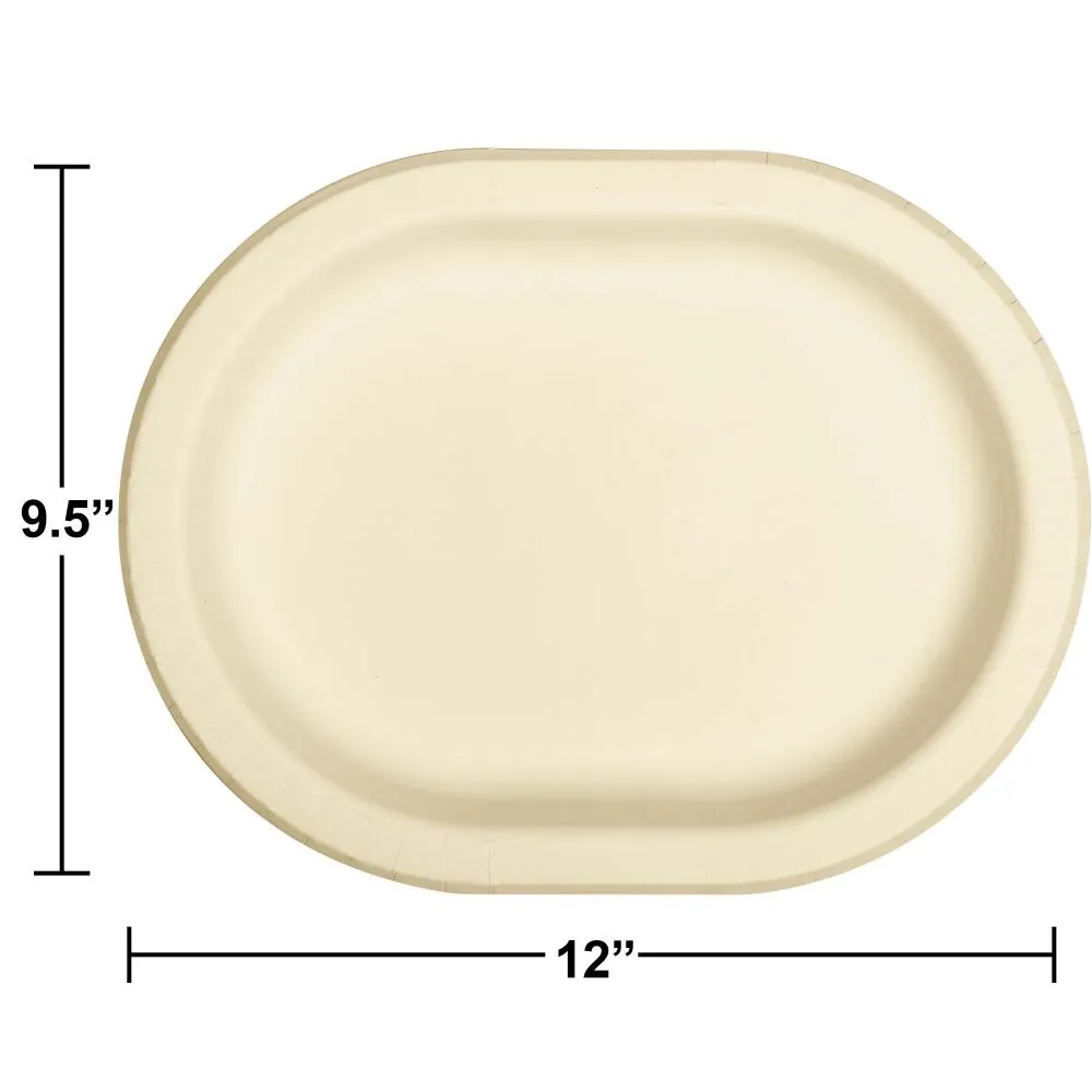 Bulk Ivory Paper Oval Platter (Case of 96)