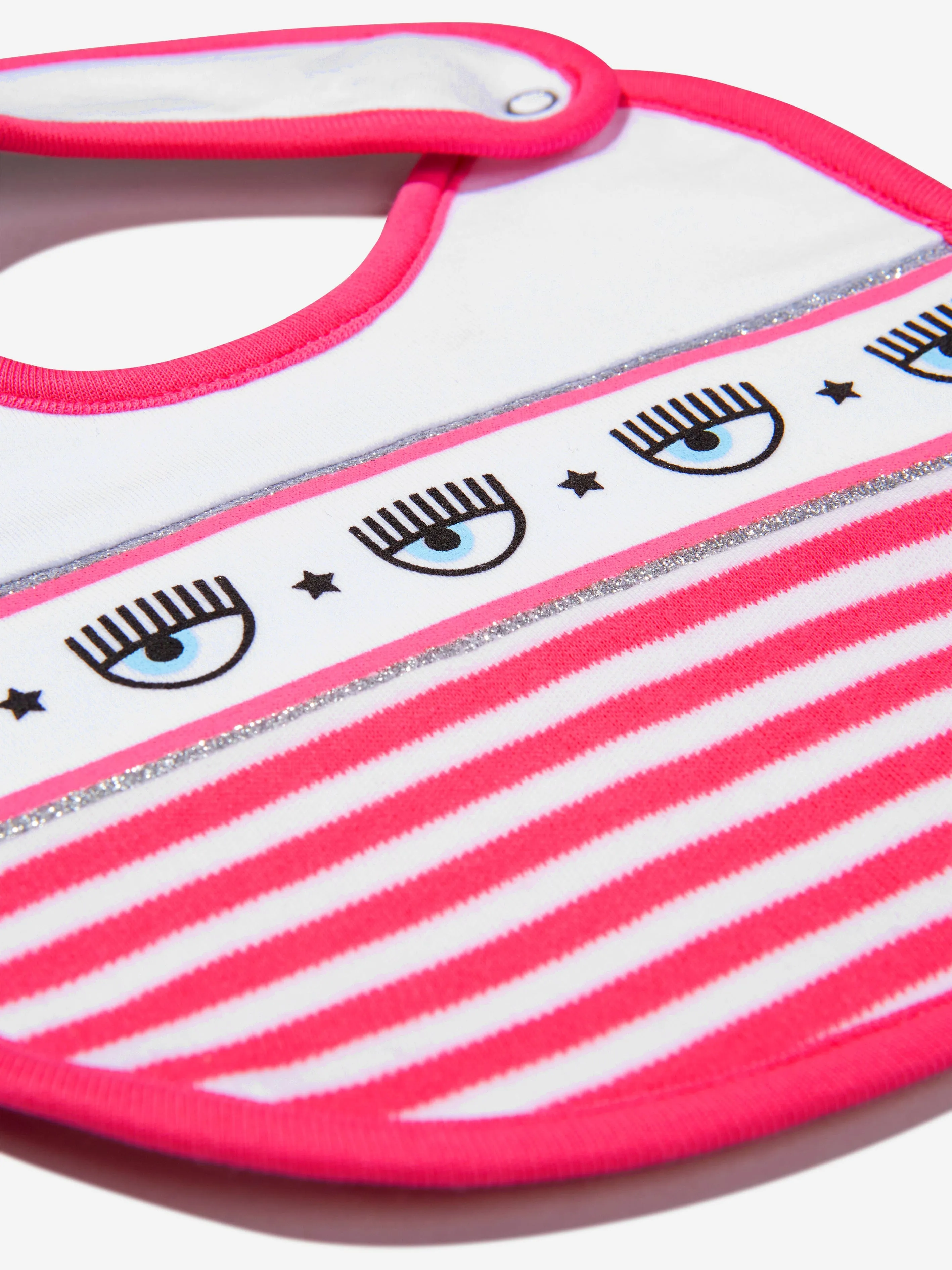 Chiara Ferragni Baby Girls Cotton Striped Logo Bib