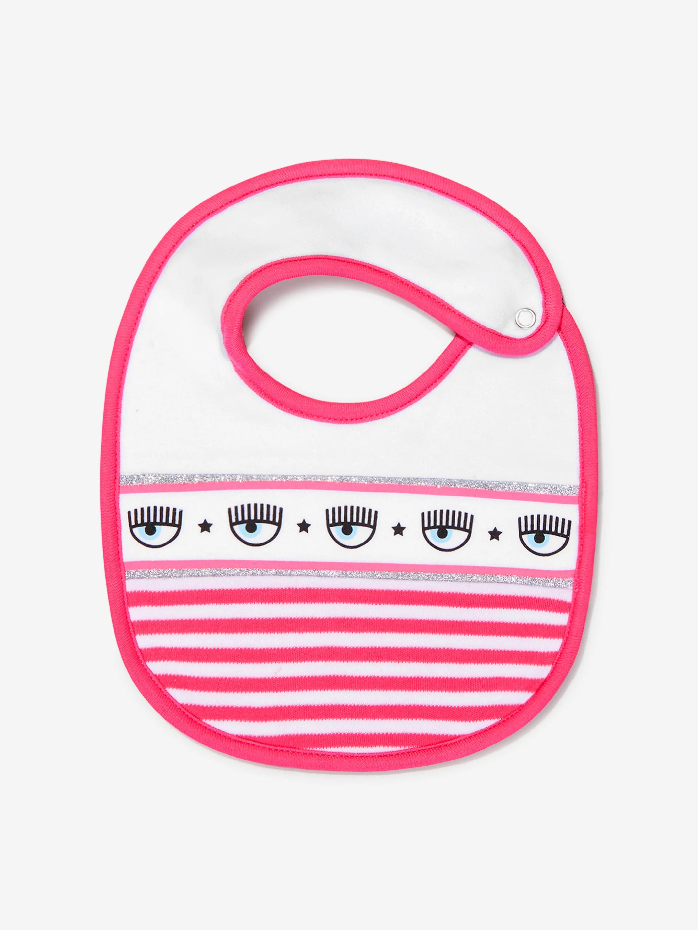 Chiara Ferragni Baby Girls Cotton Striped Logo Bib