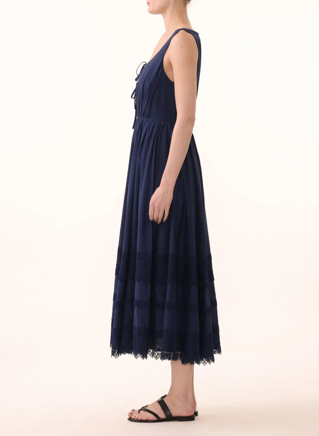 COTTON VOILE SLEEVELESS DAY DRESS