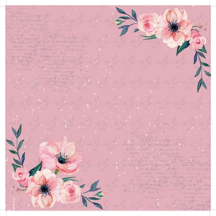 Crafter's Companion Paper Pad 12"x 12" 20 pack - Blush & Blue Florals