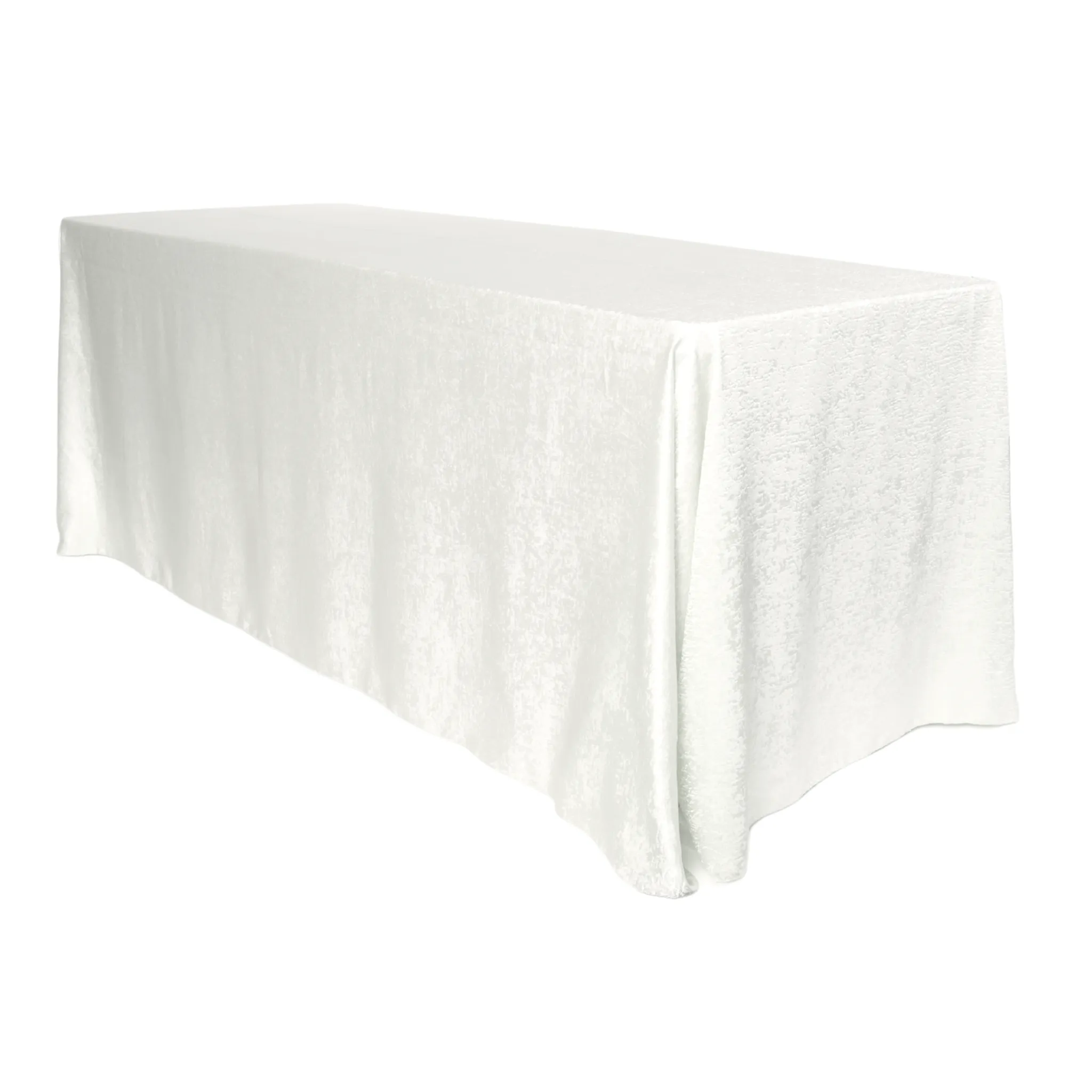 Crinkle Shimmer 90"x132" Rectangular Tablecloth - Light Ivory/Off White