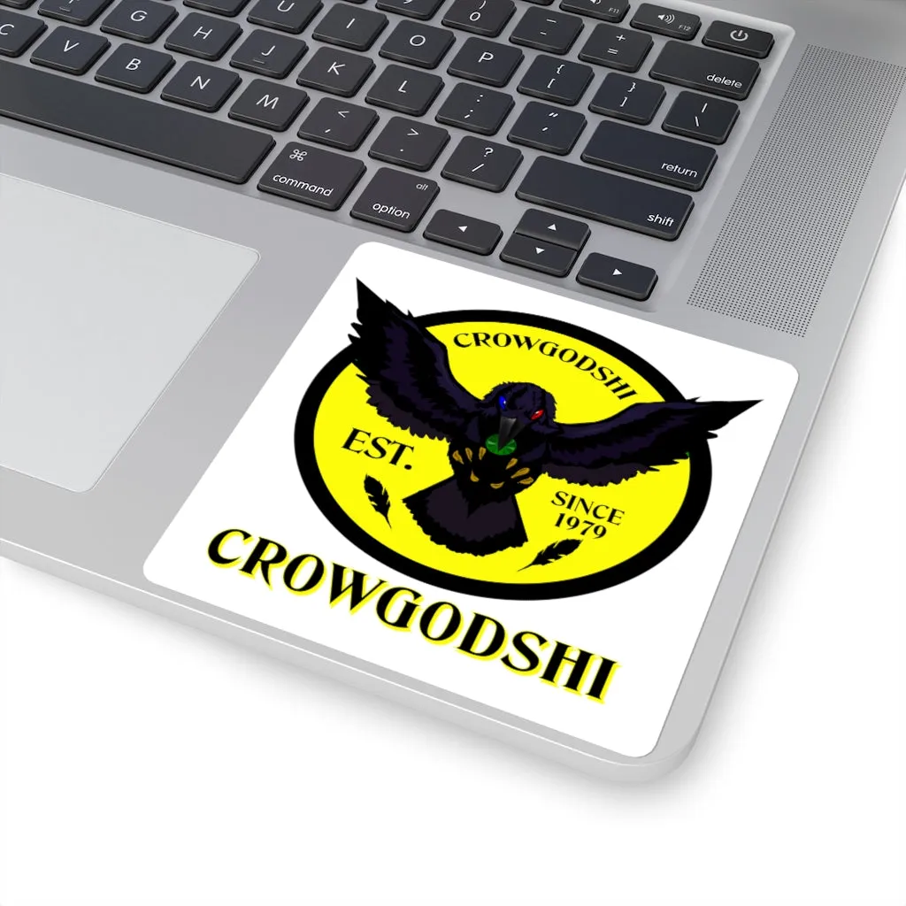 Crowgodshi Square Stickers, YELLOW LOGO