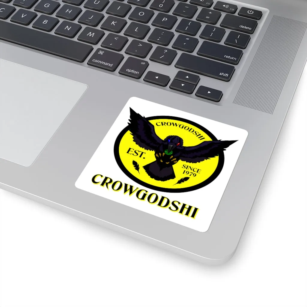 Crowgodshi Square Stickers, YELLOW LOGO