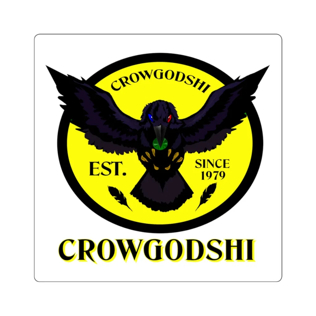 Crowgodshi Square Stickers, YELLOW LOGO