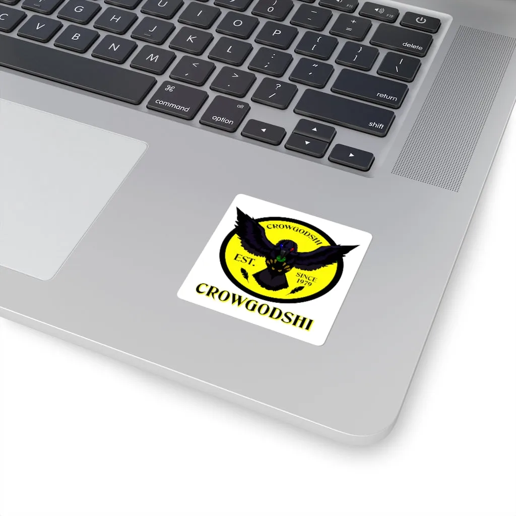 Crowgodshi Square Stickers, YELLOW LOGO