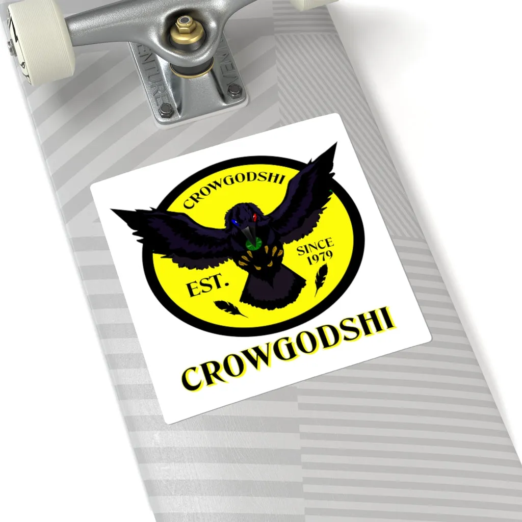 Crowgodshi Square Stickers, YELLOW LOGO