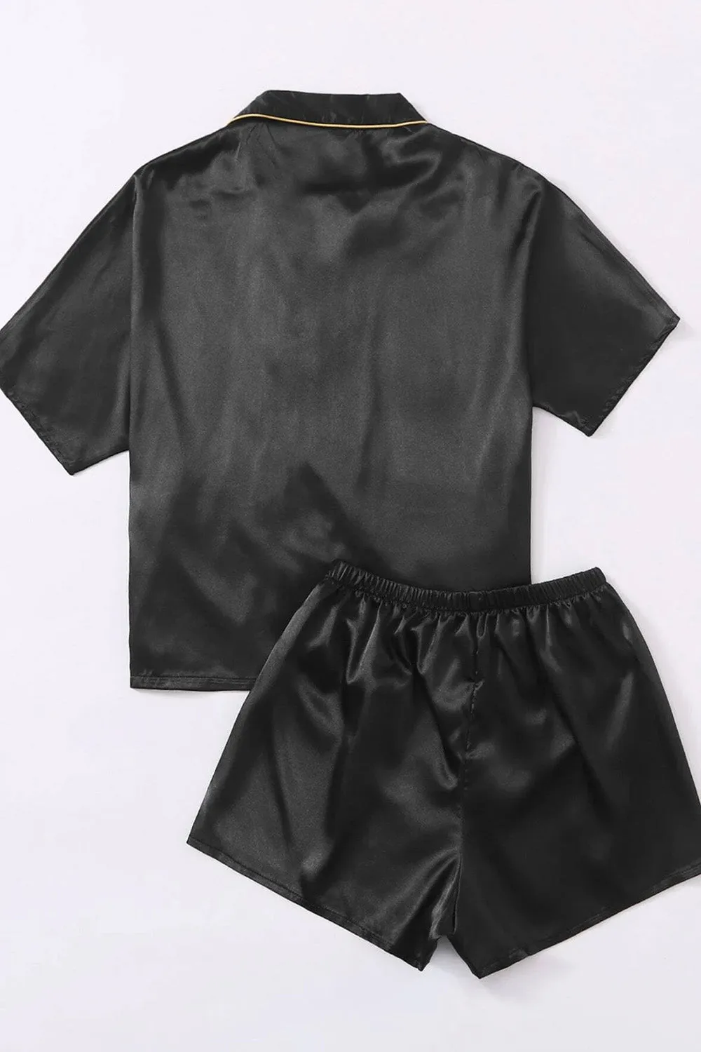 Dual pocket satin PJ set