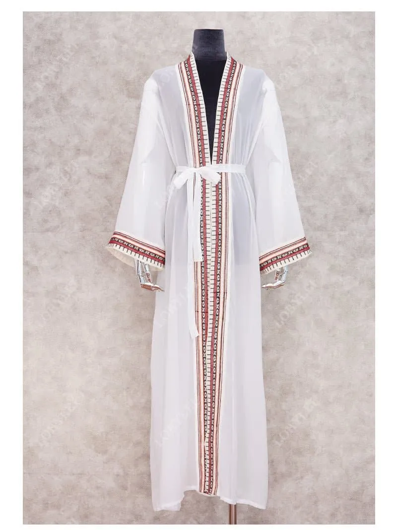 Embroidered Long Beachwear - Stylish Rayon Caftan for Effortless Summer Style