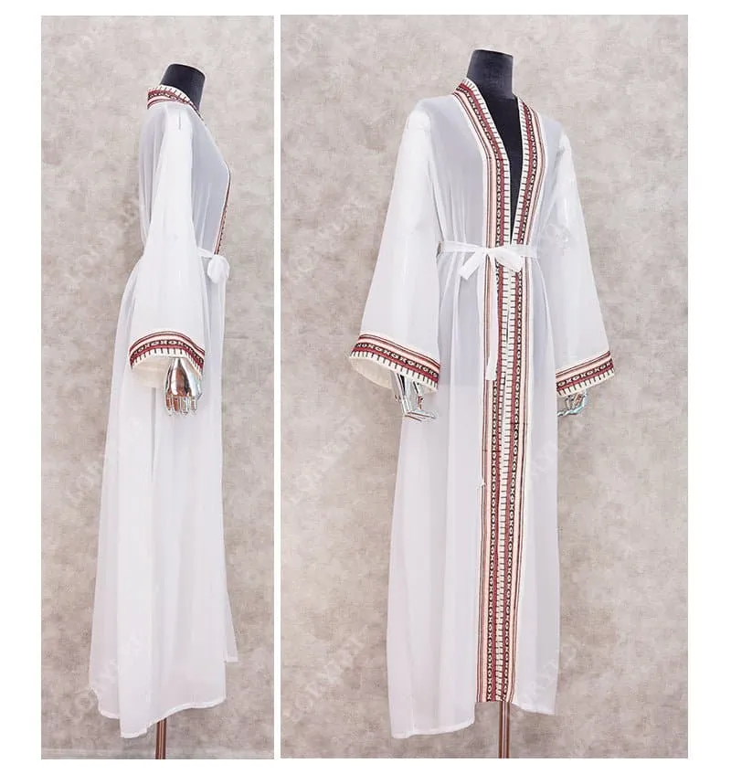 Embroidered Long Beachwear - Stylish Rayon Caftan for Effortless Summer Style