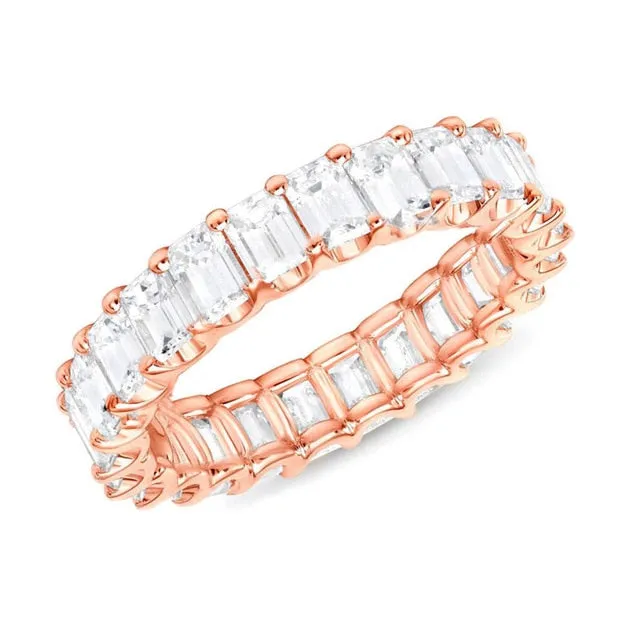 Fashion Jewelry Luxury Pave Zircon Eternity Rings for Women in Silver Color