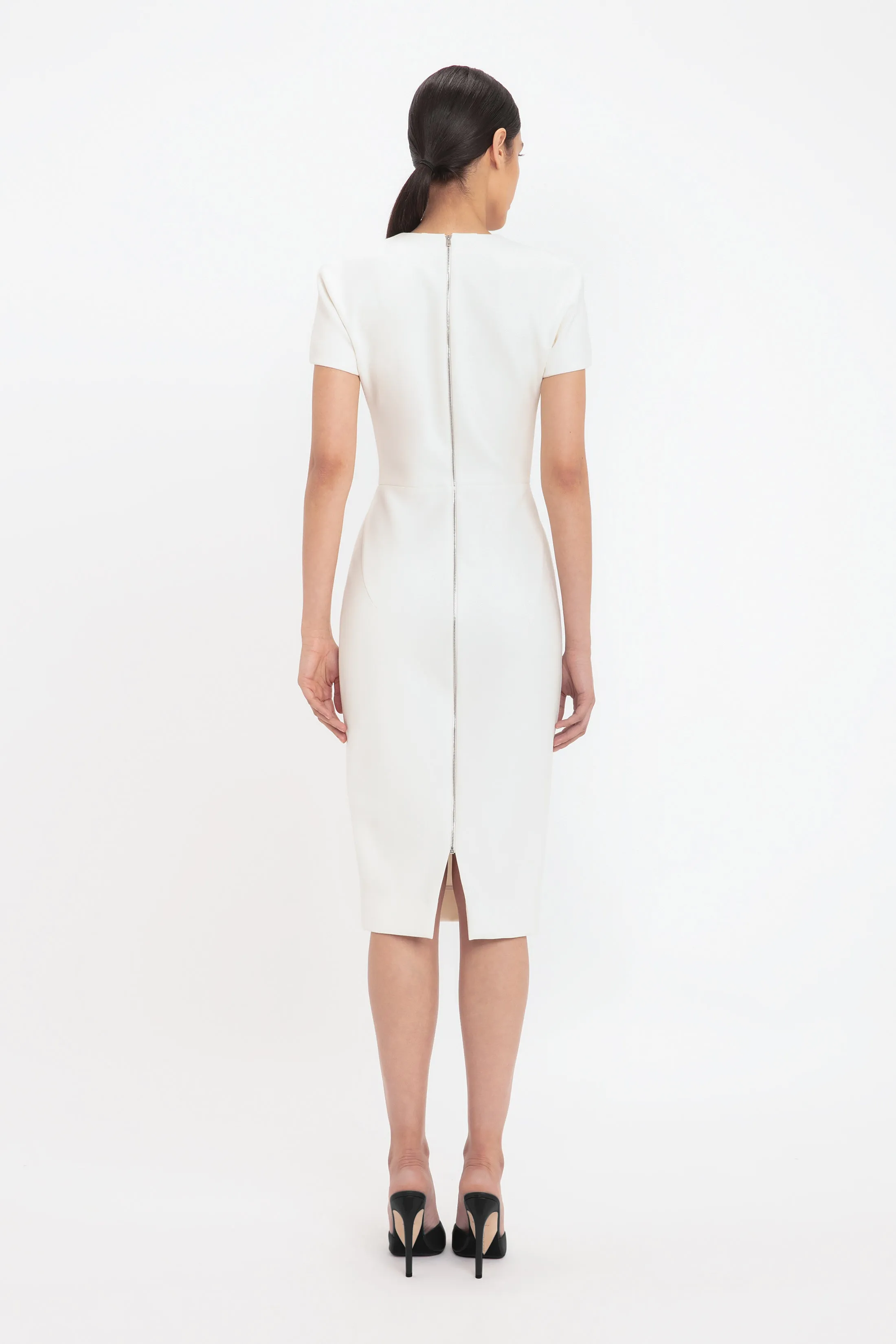 Fitted T-shirt Dress In Ivory