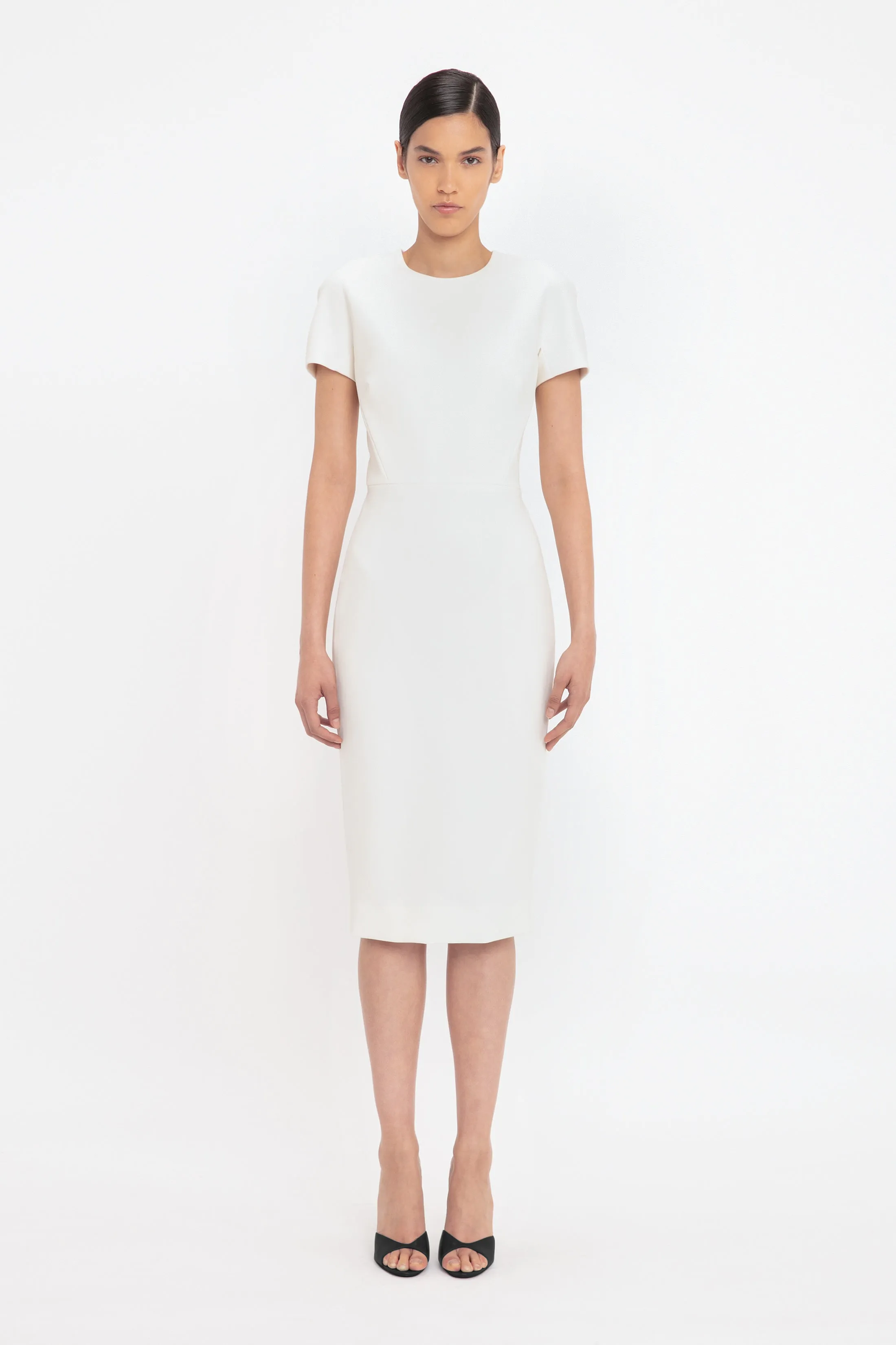 Fitted T-shirt Dress In Ivory