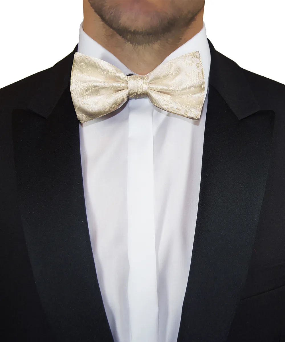 Formal Champagne Vine Men's Bow Tie