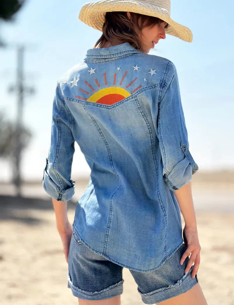 Hello Sunshine Embroidered Shirt