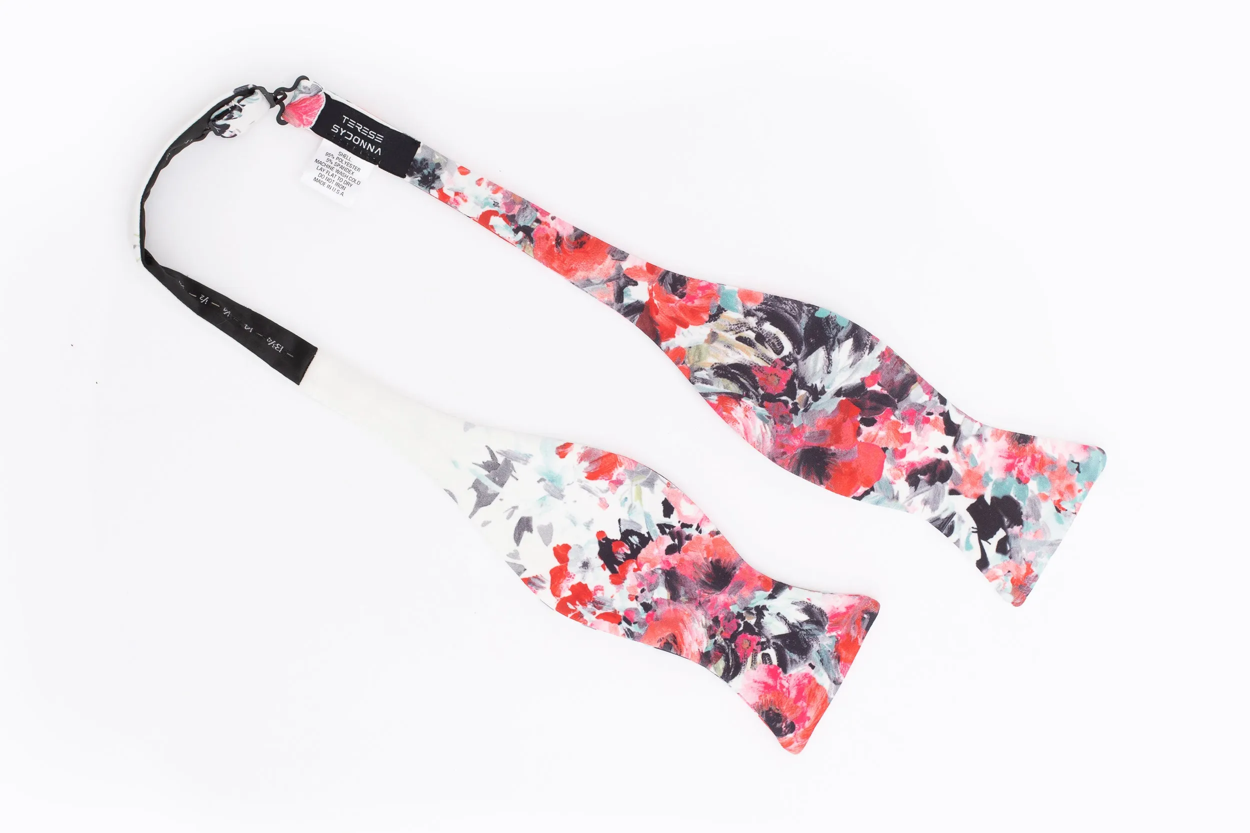 Ivory Ursula Floral Print Neoprene Bow Tie