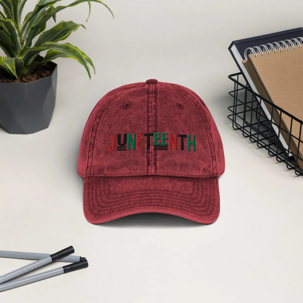 Juneteenth Pan African RBG Vintage Cotton Twill Cap