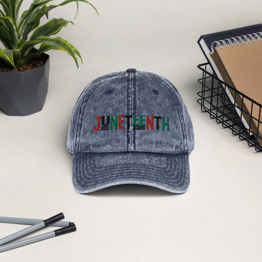 Juneteenth Pan African RBG Vintage Cotton Twill Cap