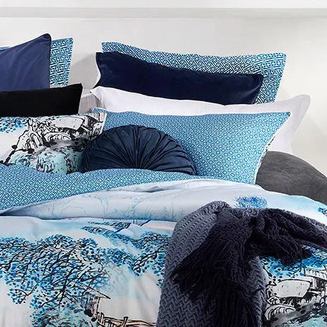 Kaiya Blue Quilt Cover Set by Logan and Mason