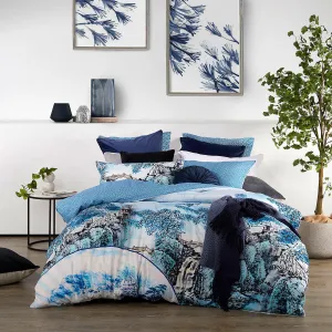 Kaiya Blue Quilt Cover Set by Logan and Mason