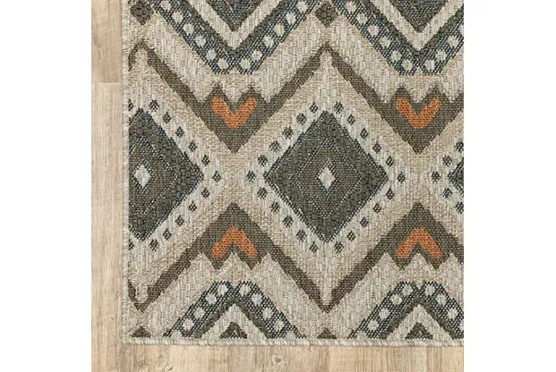 Latitude 2X Grey Orange Rug