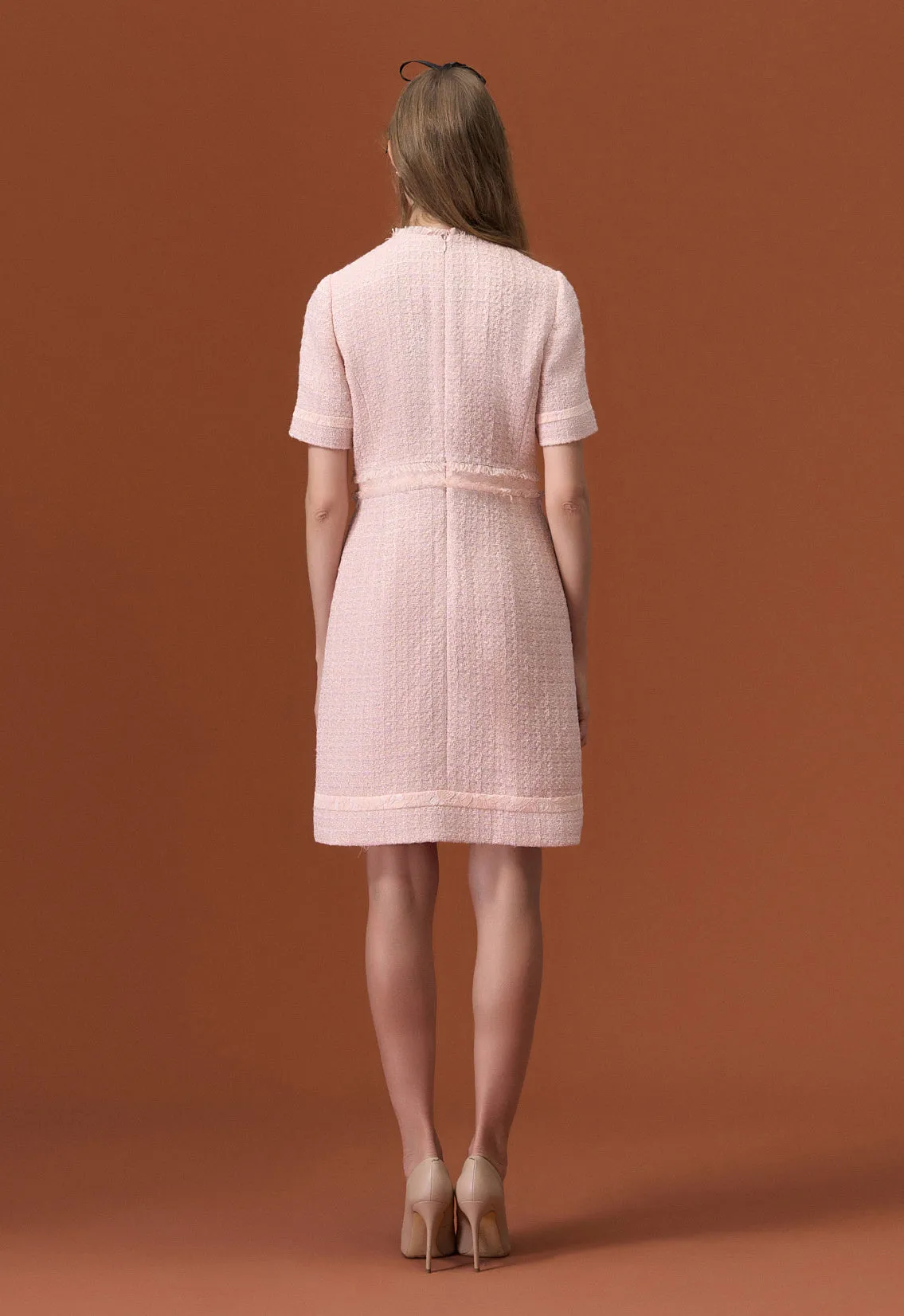 Light Pink Tweed Dress