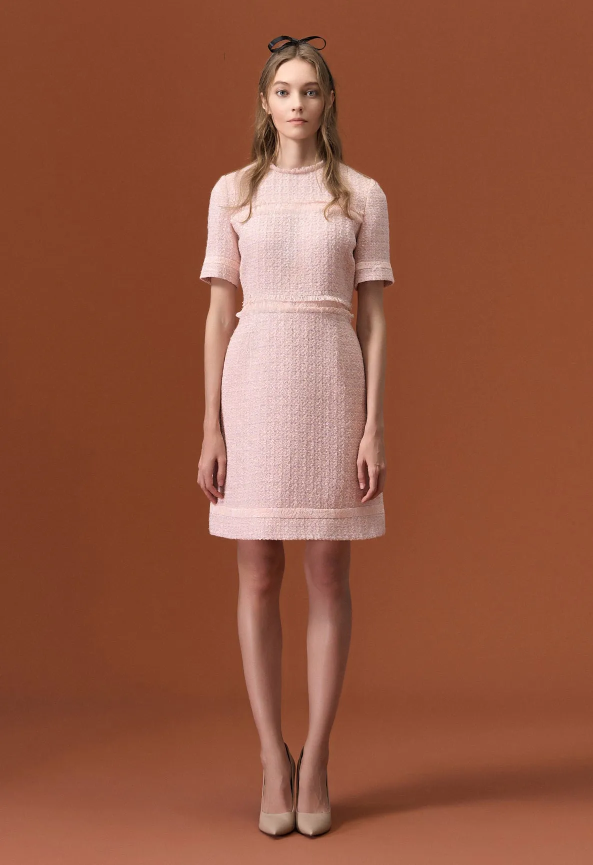 Light Pink Tweed Dress