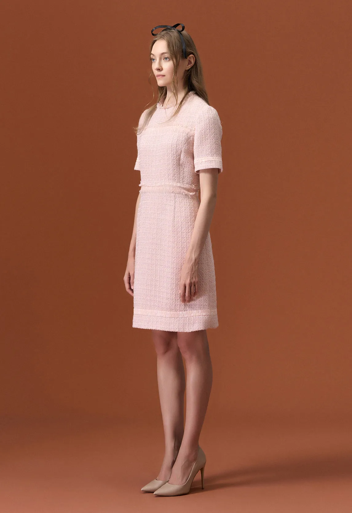 Light Pink Tweed Dress