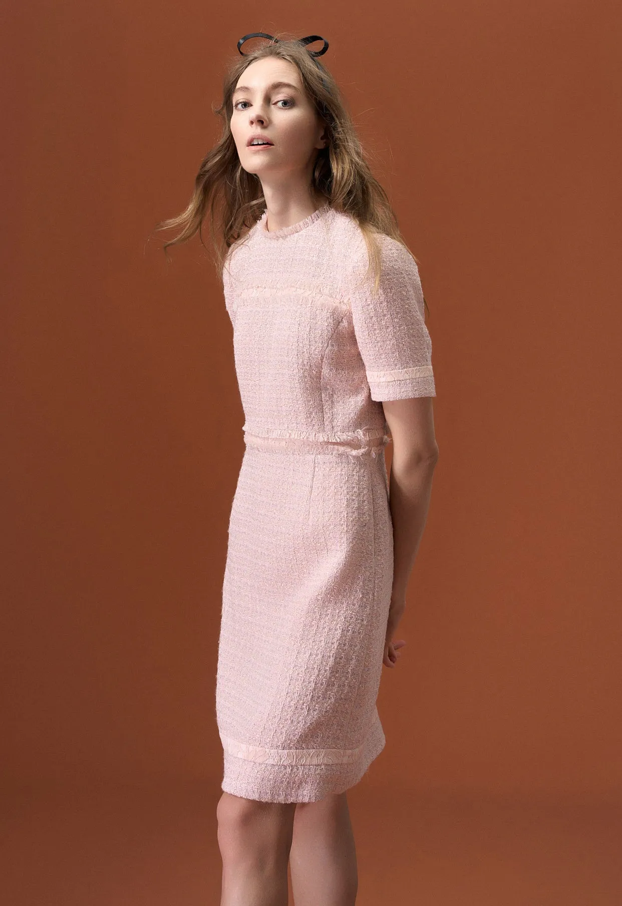 Light Pink Tweed Dress