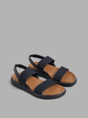 LUNA BLU Solid Navy Sandals