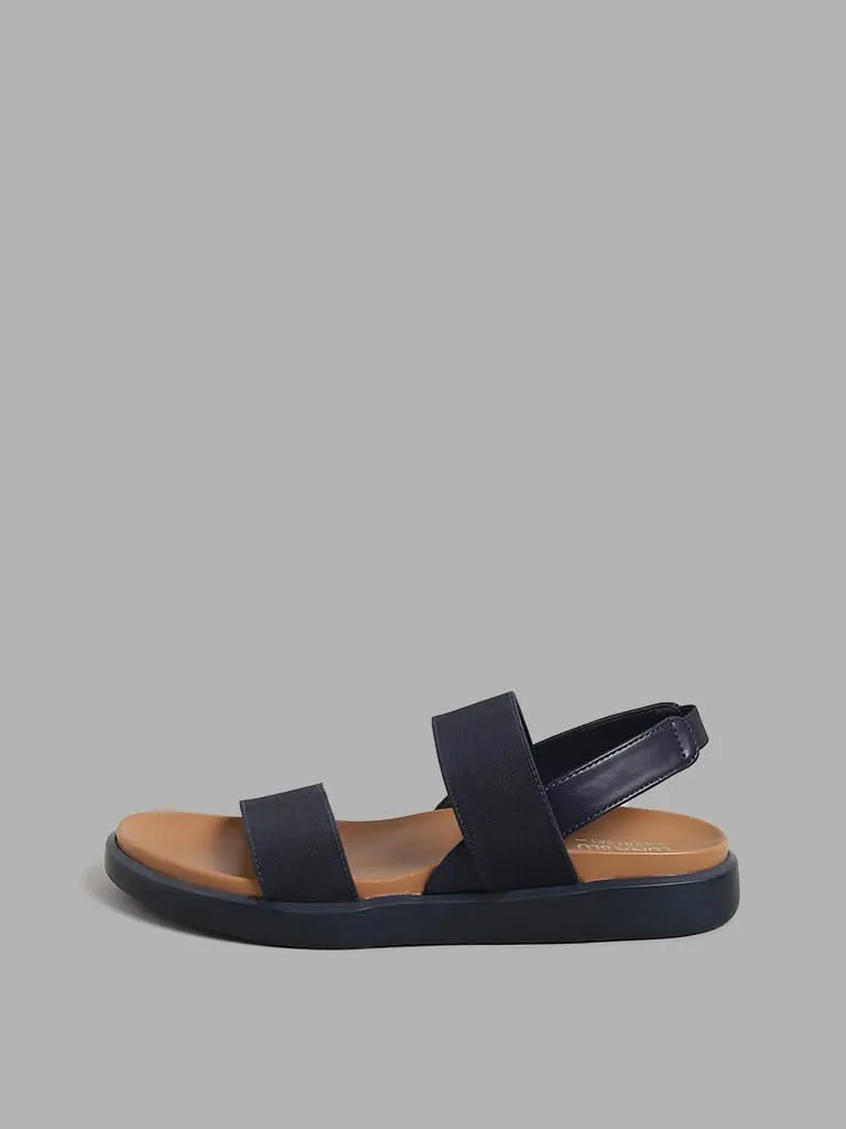 LUNA BLU Solid Navy Sandals