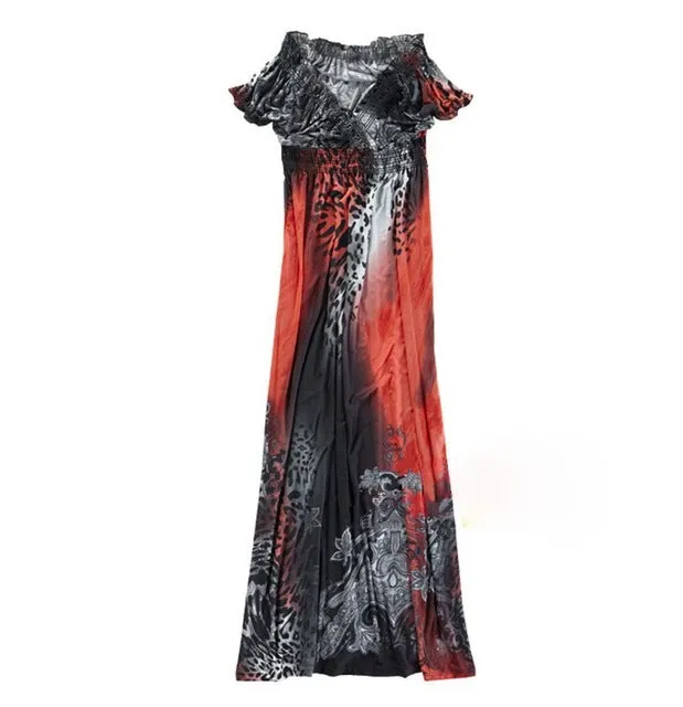 Maxi Dresses Women Large Size Summer Beach Dress Hot Sexy V Neck Milk Silk Bohemian Dress Female Casual Long Summer Dresses