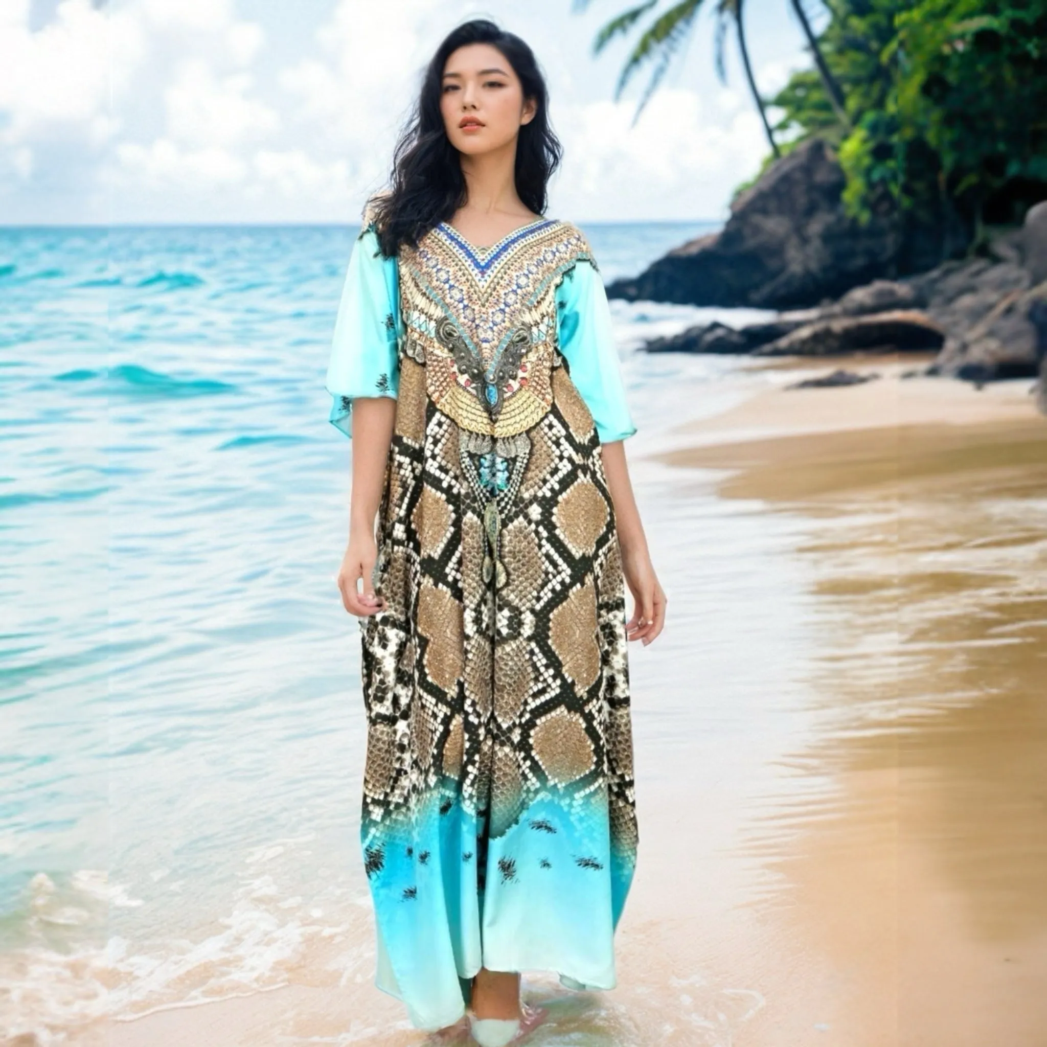 Mia  Embellished Kaftan Dress- More designs available